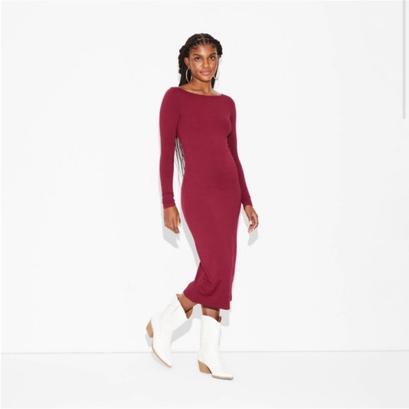 wild fable Dresses & Skirts - Wild Fable Red Ribbed Bodycon Maxi Dress